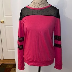 Pink mesh shirt cotton & spandex